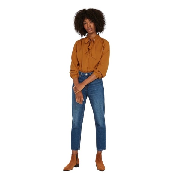 Frank & Oak Jeans Women’s Size 28 Indigo Denim Relaxed Straight Leg Ankle Billie - Picture 1 of 10